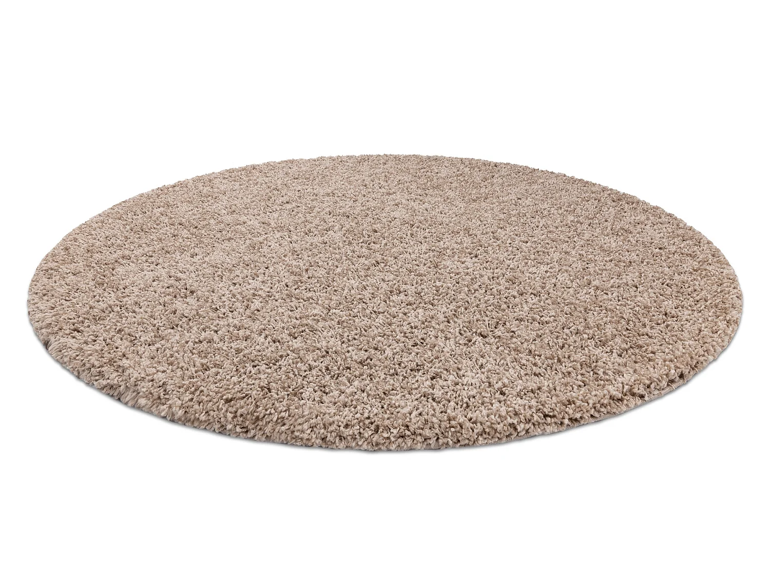 Tapis SOFFI Cercle shaggy 5cm beige cercle 80 cm