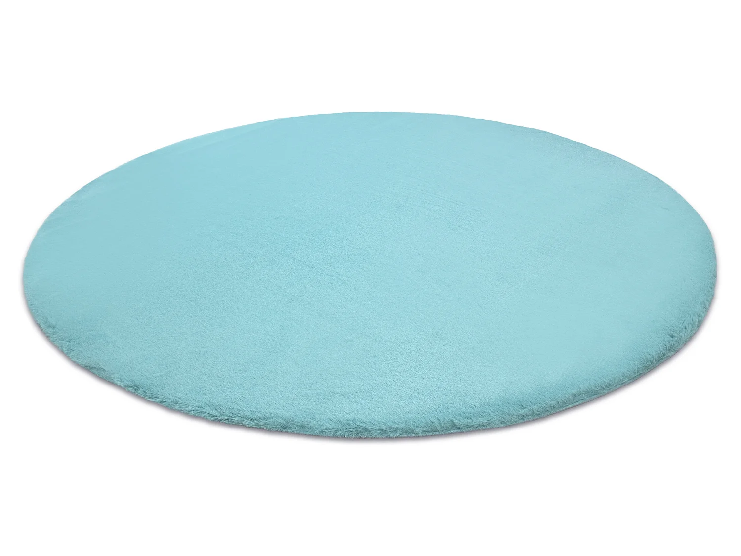 Teppich BUNNY Kreis aqua blau IMITATION VON KANINCHENPELZ cercle 120 cm