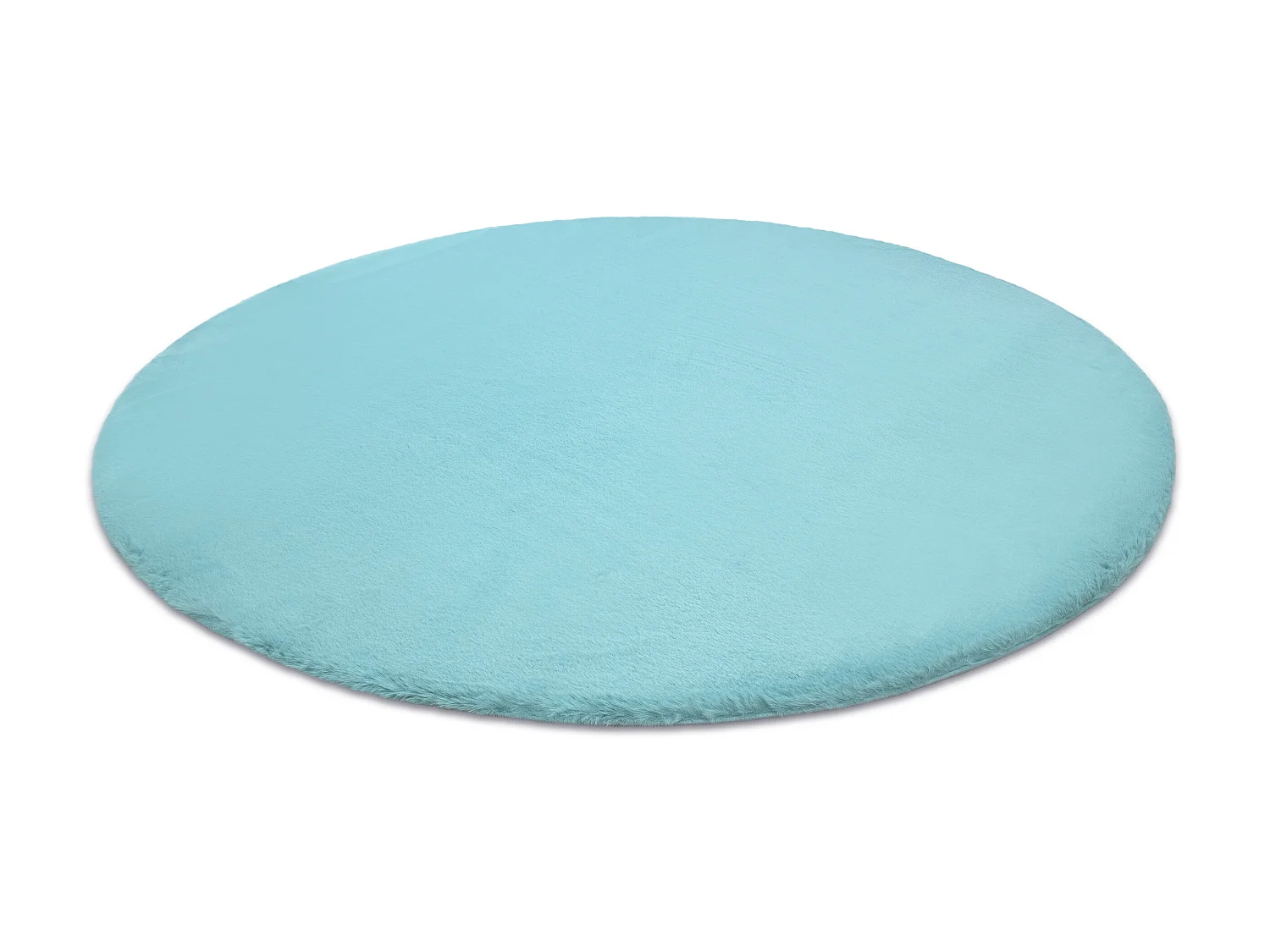 Tapijt BUNNY ROND aqua blauw IMITATIE konijnenvacht cercle 120 cm
