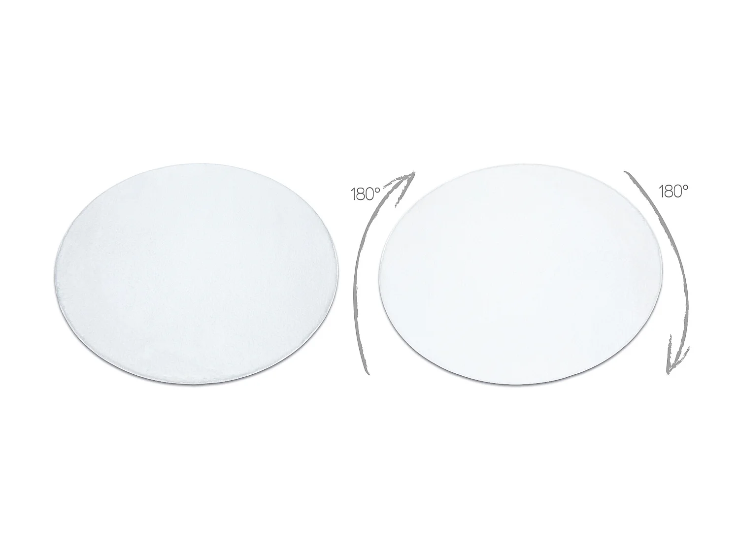 Modern wastapijt POSH cirkel shaggy, pluche, dik anti-slip ivoor cercle 80 cm