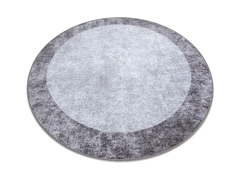 MIRO 51648.803 Kreis Waschteppich Marmor Anti-Rutsch - dunkelgrau cercle 80 cm