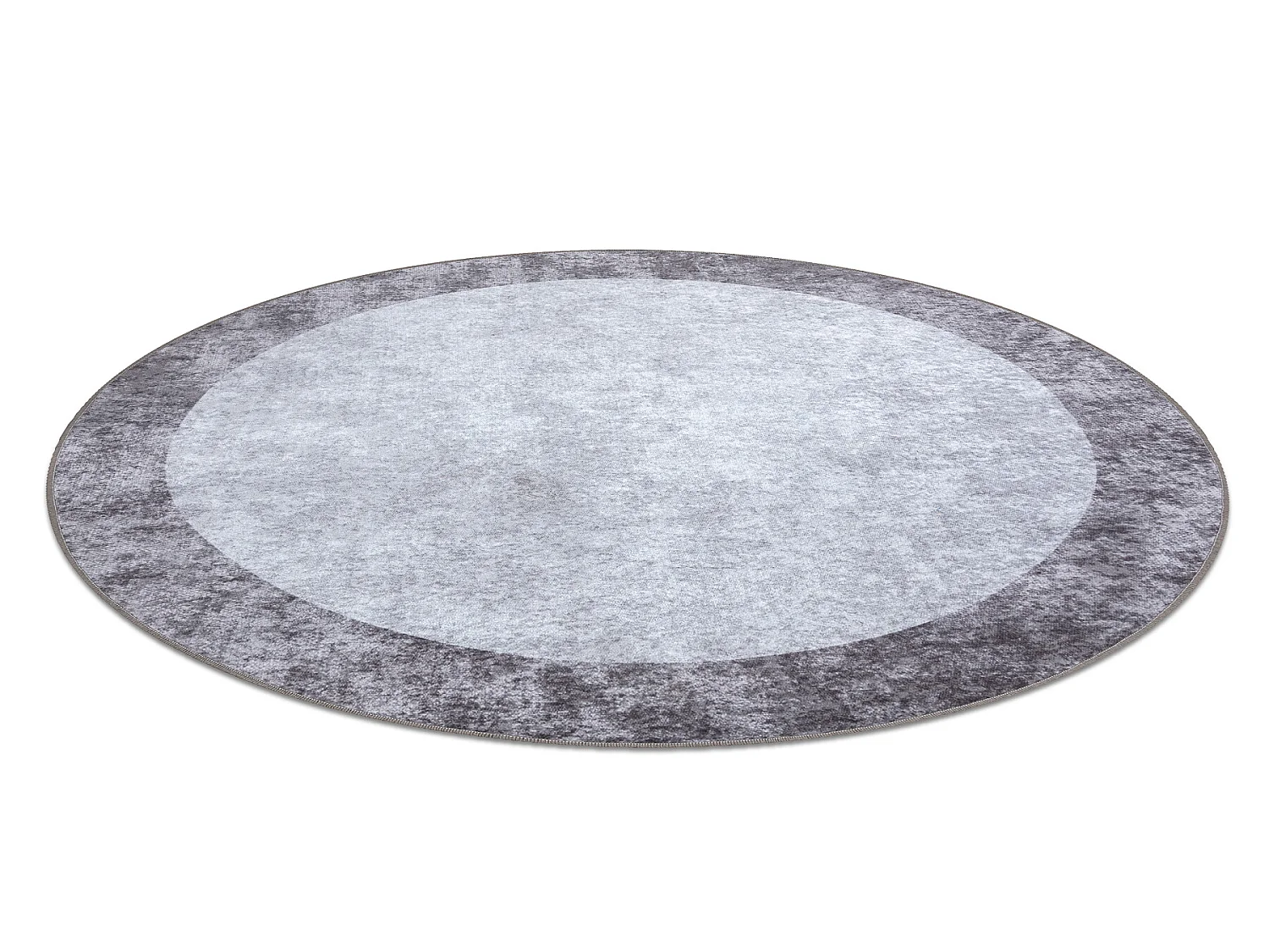 MIRO 51648.803 Kreis Waschteppich Marmor Anti-Rutsch - dunkelgrau cercle 80 cm