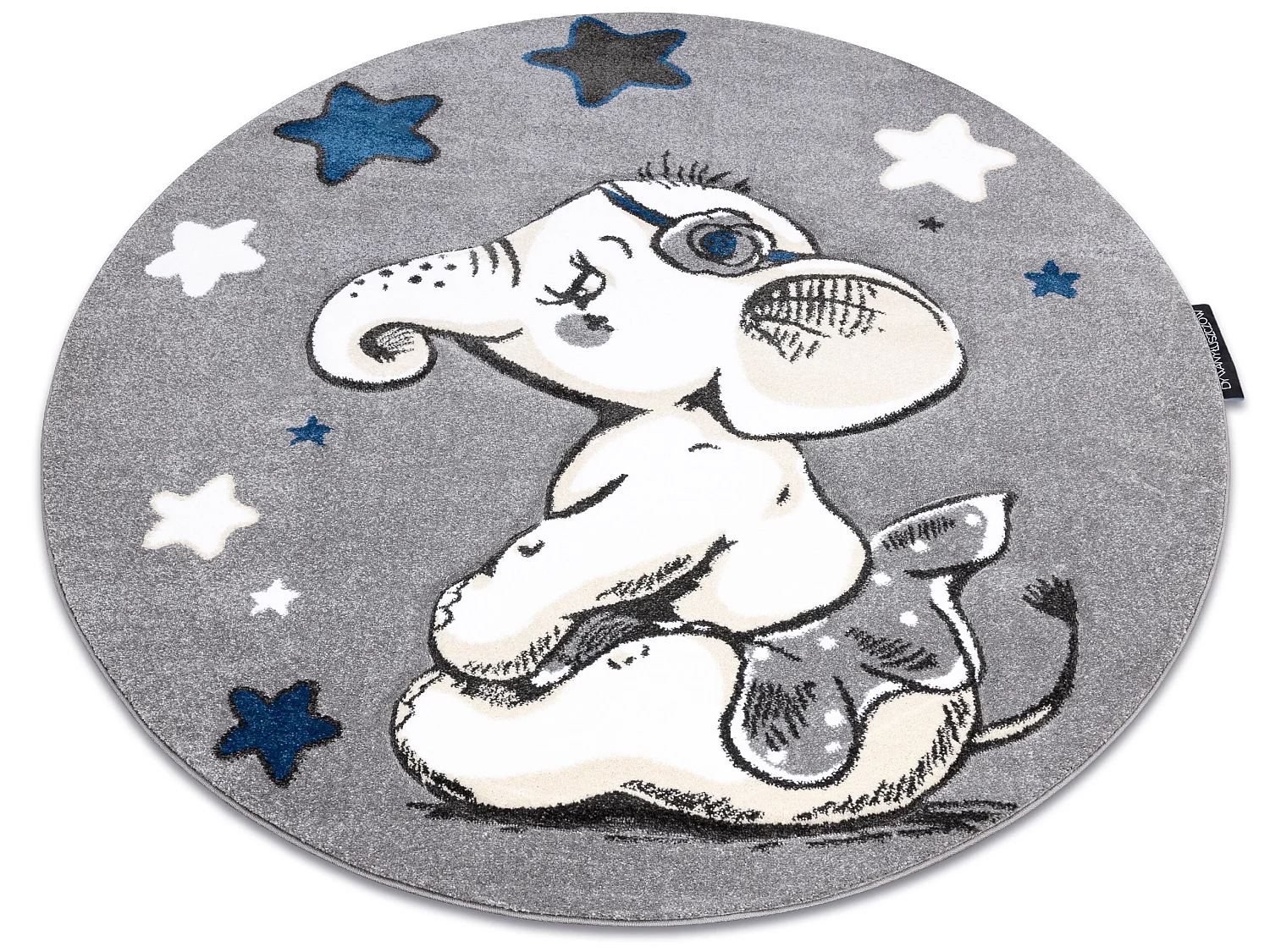 Tapis PETIT ELEPHANT L'ÉLÉPHANT ÉTOILE cercle gris cercle 140 cm