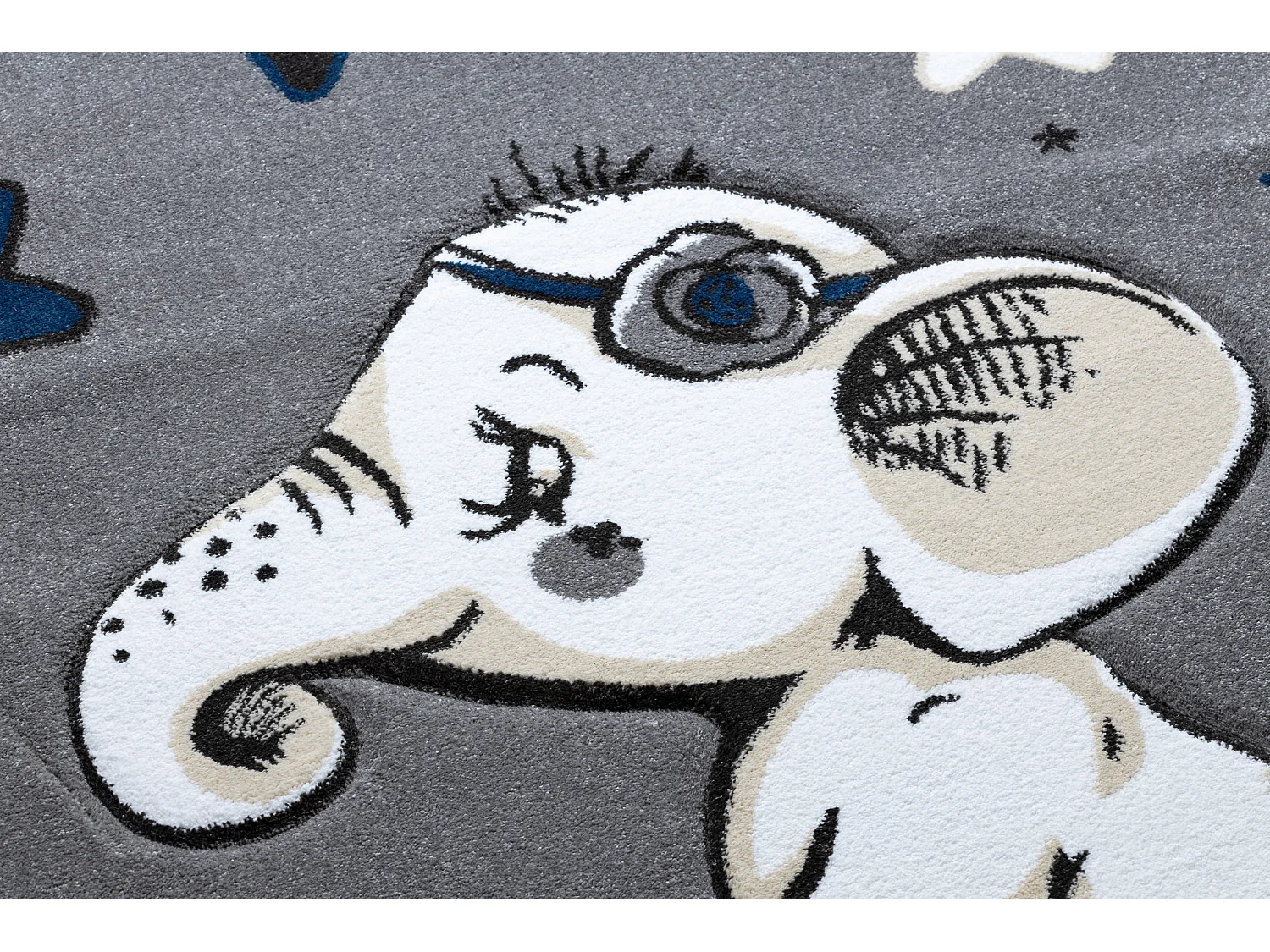 Tapis PETIT ELEPHANT L'ÉLÉPHANT ÉTOILE cercle gris cercle 140 cm