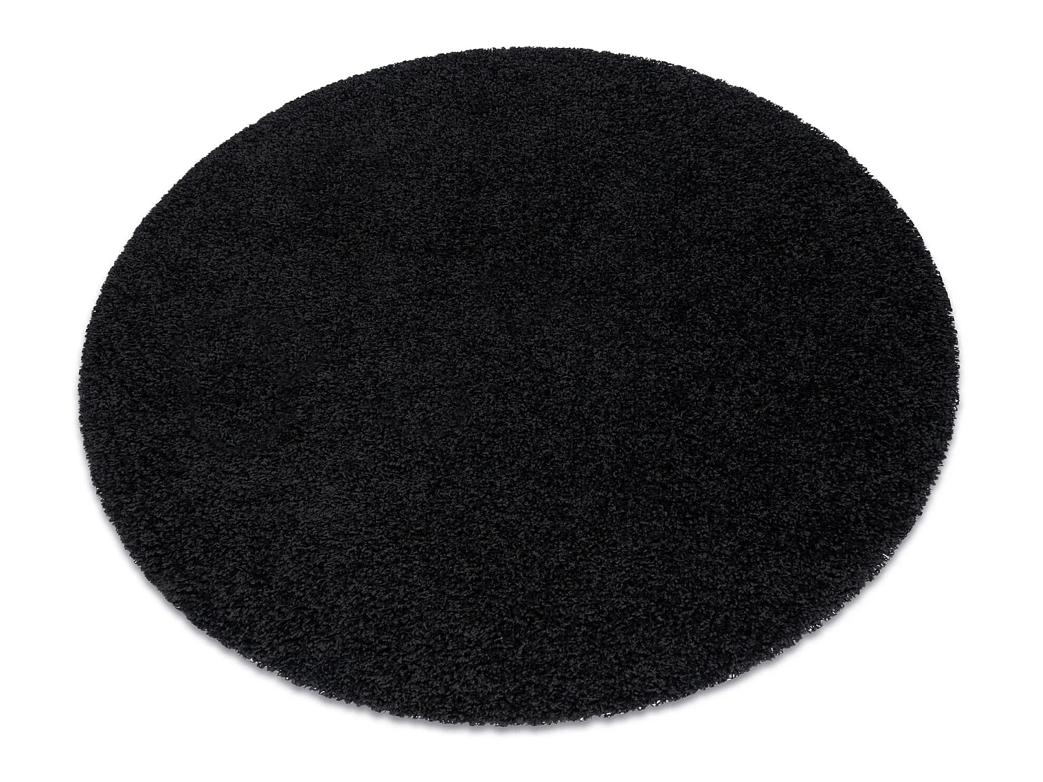 Tapis SOFFI Cercle shaggy 5cm noir cercle 120 cm