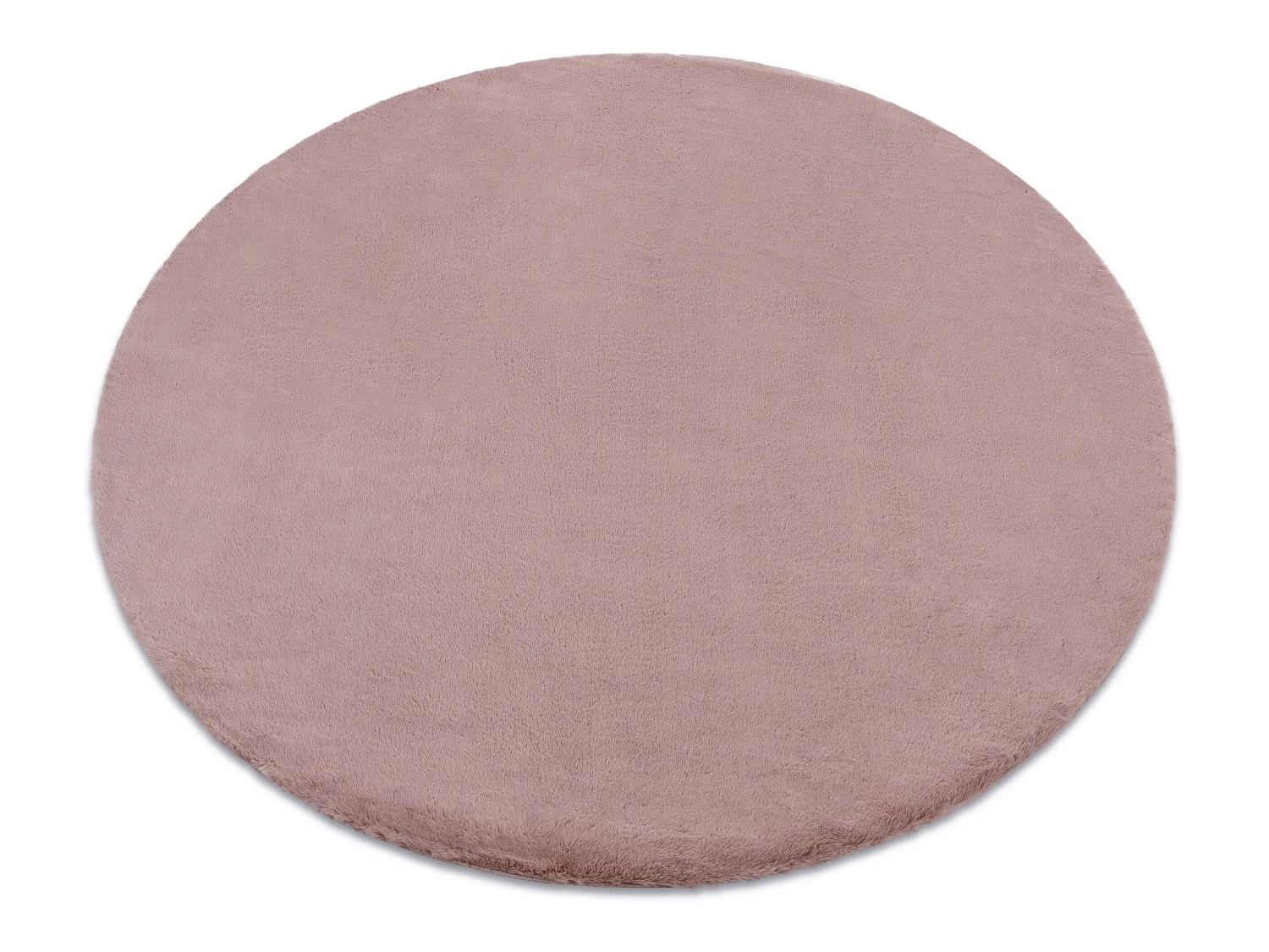 Tapijt BUNNY ROND rozekleuring IMITATIE konijnenvacht cercle 80 cm