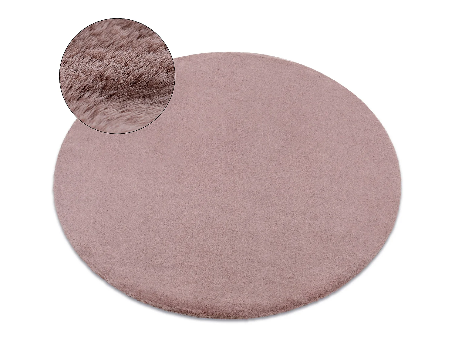 Tapis BUNNY cercle IMITATION DE FOURRURE DE LAPIN cercle 80 cm