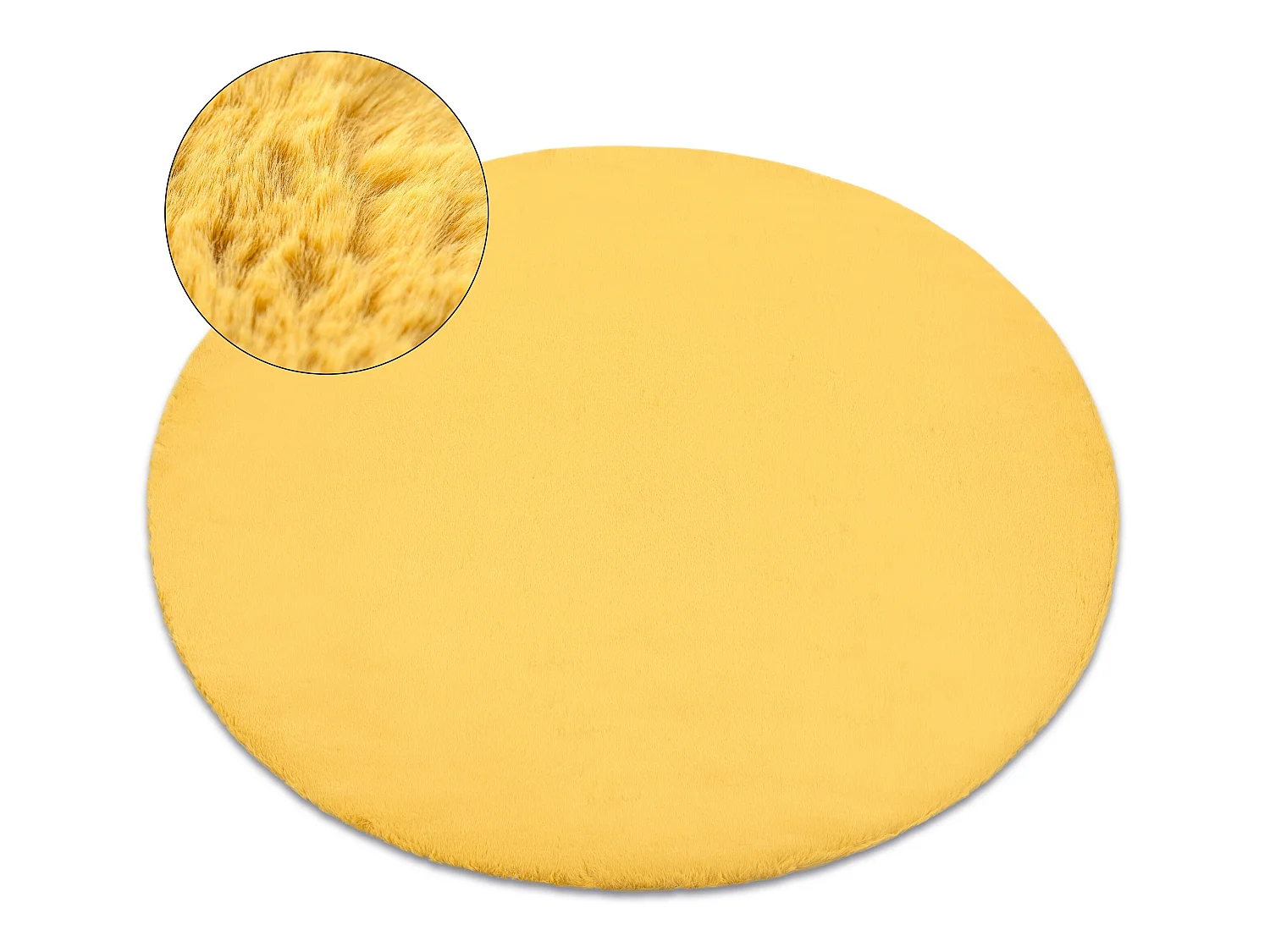 Tapijt BUNNY ROND goud IMITATIE konijnenvacht cercle 160 cm