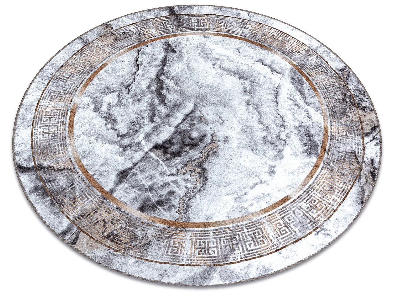 Tapis lavable MIRO 51199.805 cercle Marbre, grec antidérapant - gris  cercle 80 cm