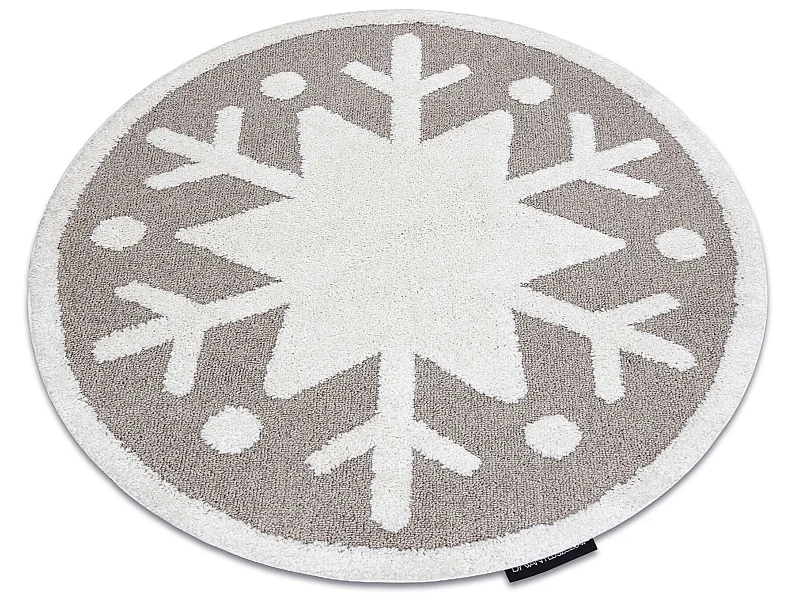 Tapis enfant moderne JOY Cercle Snowflake, Flocon de neige pour enfant cercle 140 cm