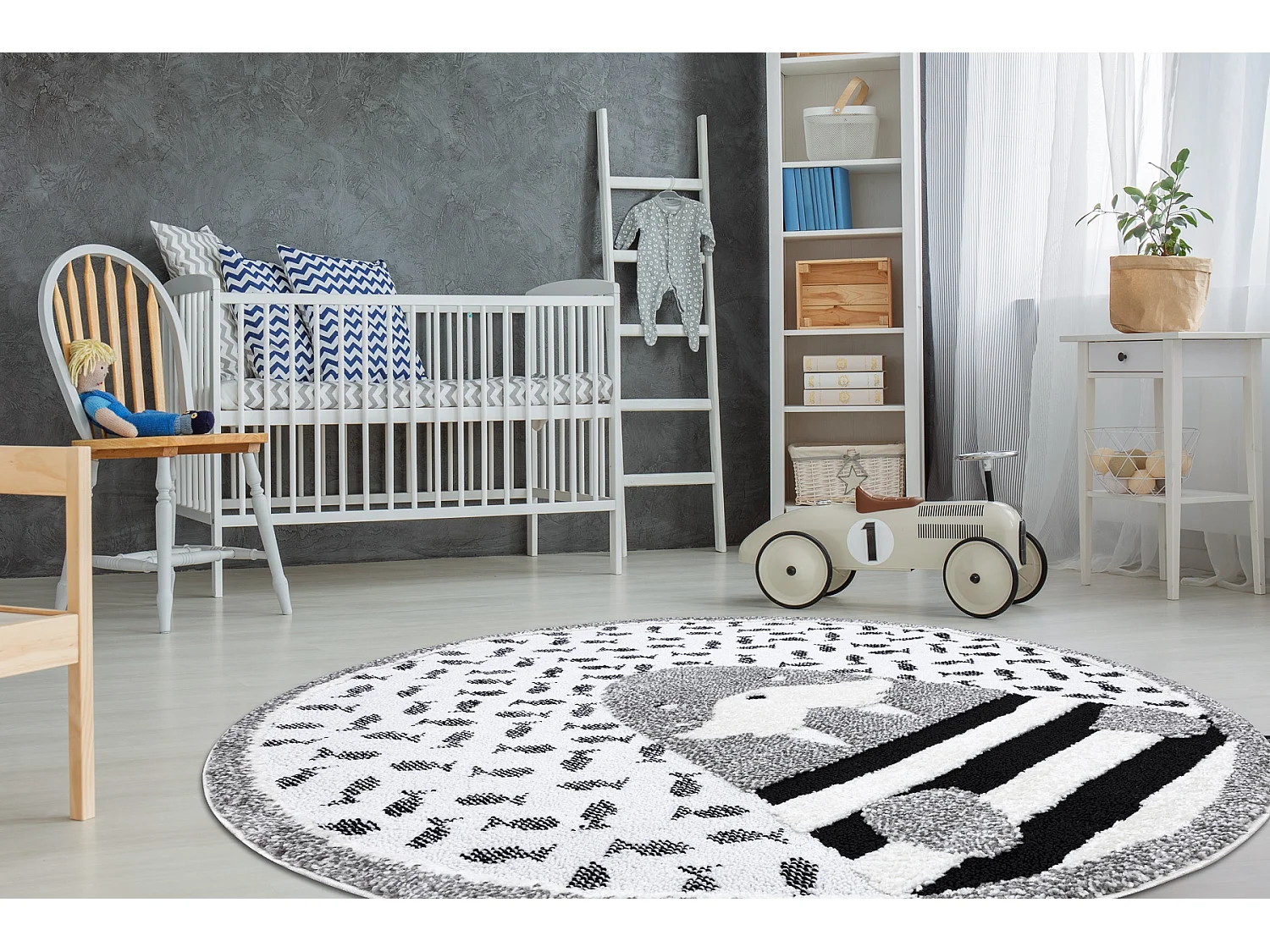 Kindertapijt JOY Rond , Walrus walrus , voor kinderen - Structureel, t cercle 140 cm