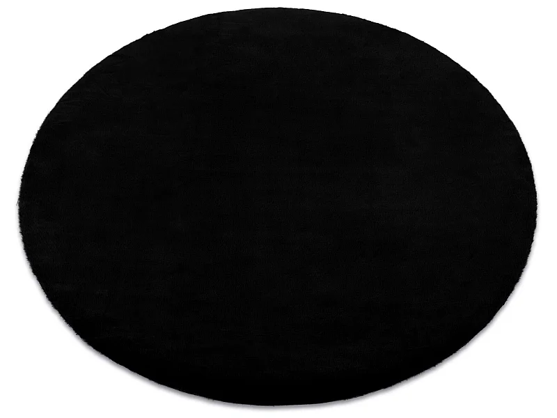 Tapis BUNNY cercle noir IMITATION DE FOURRURE DE LAPIN cercle 160 cm