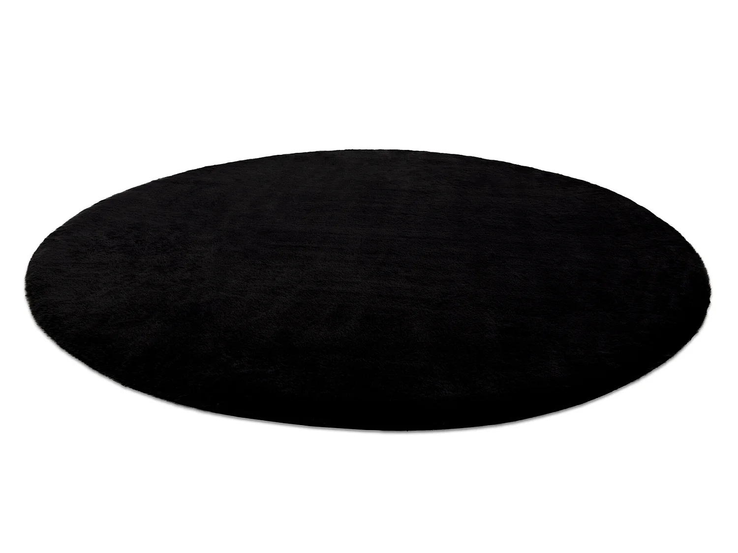 Tapis BUNNY cercle noir IMITATION DE FOURRURE DE LAPIN cercle 160 cm