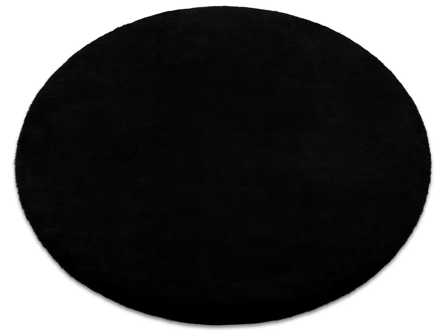 Tapis BUNNY cercle noir IMITATION DE FOURRURE DE LAPIN cercle 160 cm