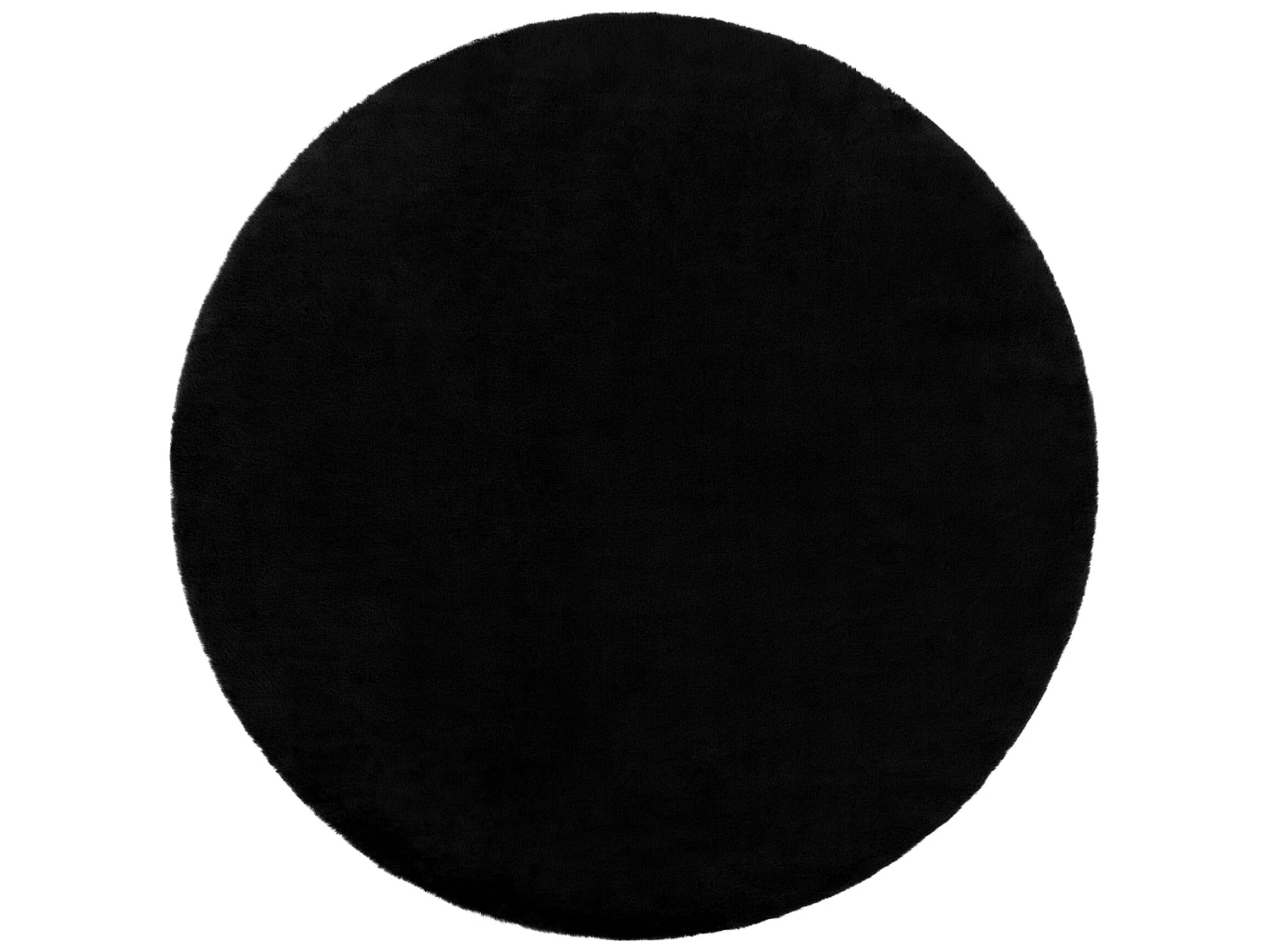 Tapis BUNNY cercle noir IMITATION DE FOURRURE DE LAPIN cercle 160 cm