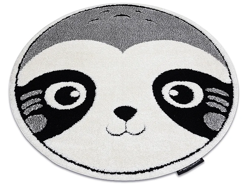 Tapis enfant moderne JOY Cercle Panda pour enfants - structurel deux n cercle 120 cm