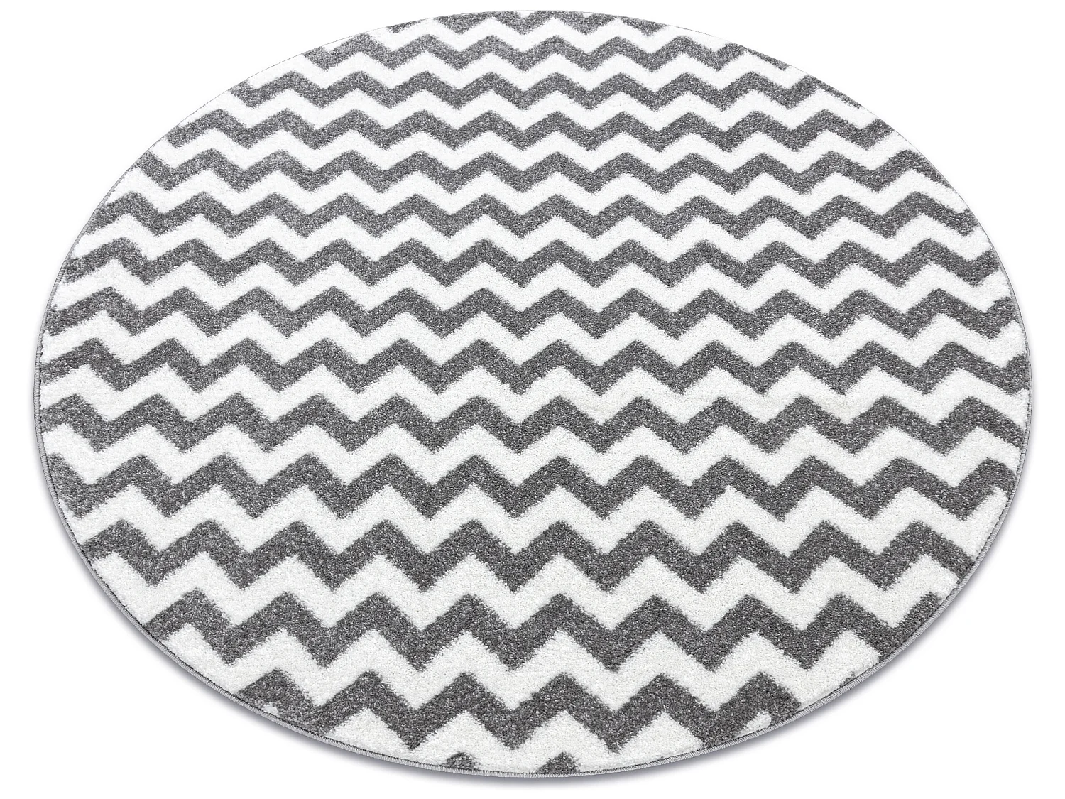 Tapijt SKETCH ROND - F561 grijs /wit - Zigzag cercle 140 cm