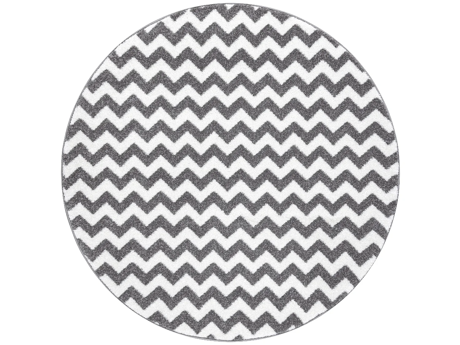 Tapijt SKETCH ROND - F561 grijs /wit - Zigzag cercle 140 cm