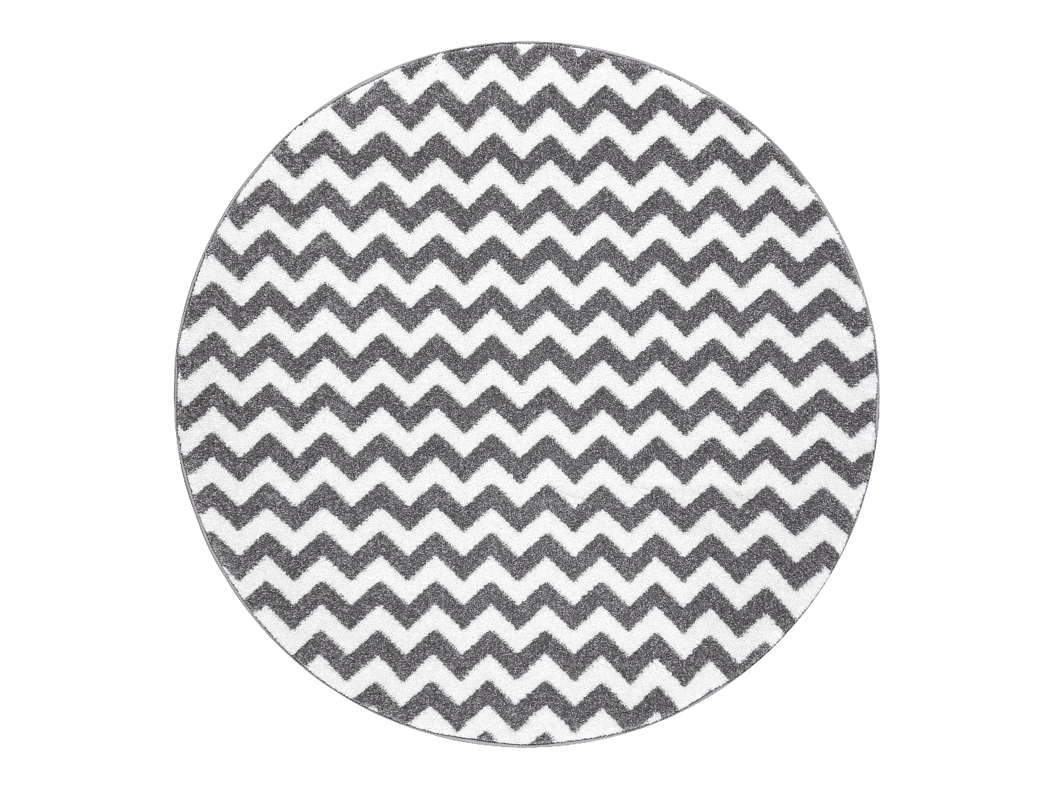 Tapis SKETCH cercle - F561 gris et blanc - Zigzag cercle 140 cm