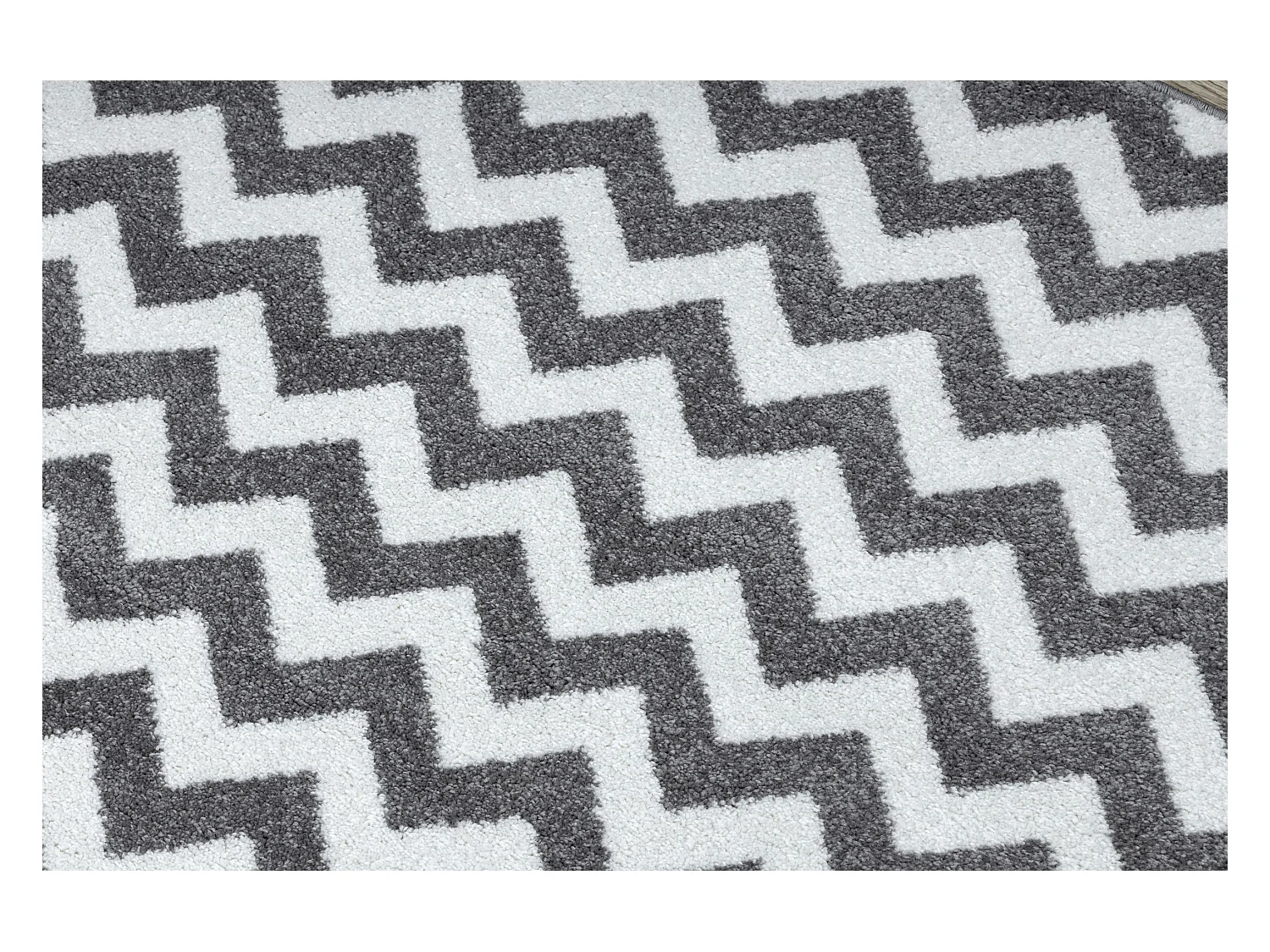 Tapis SKETCH cercle - F561 gris et blanc - Zigzag cercle 140 cm
