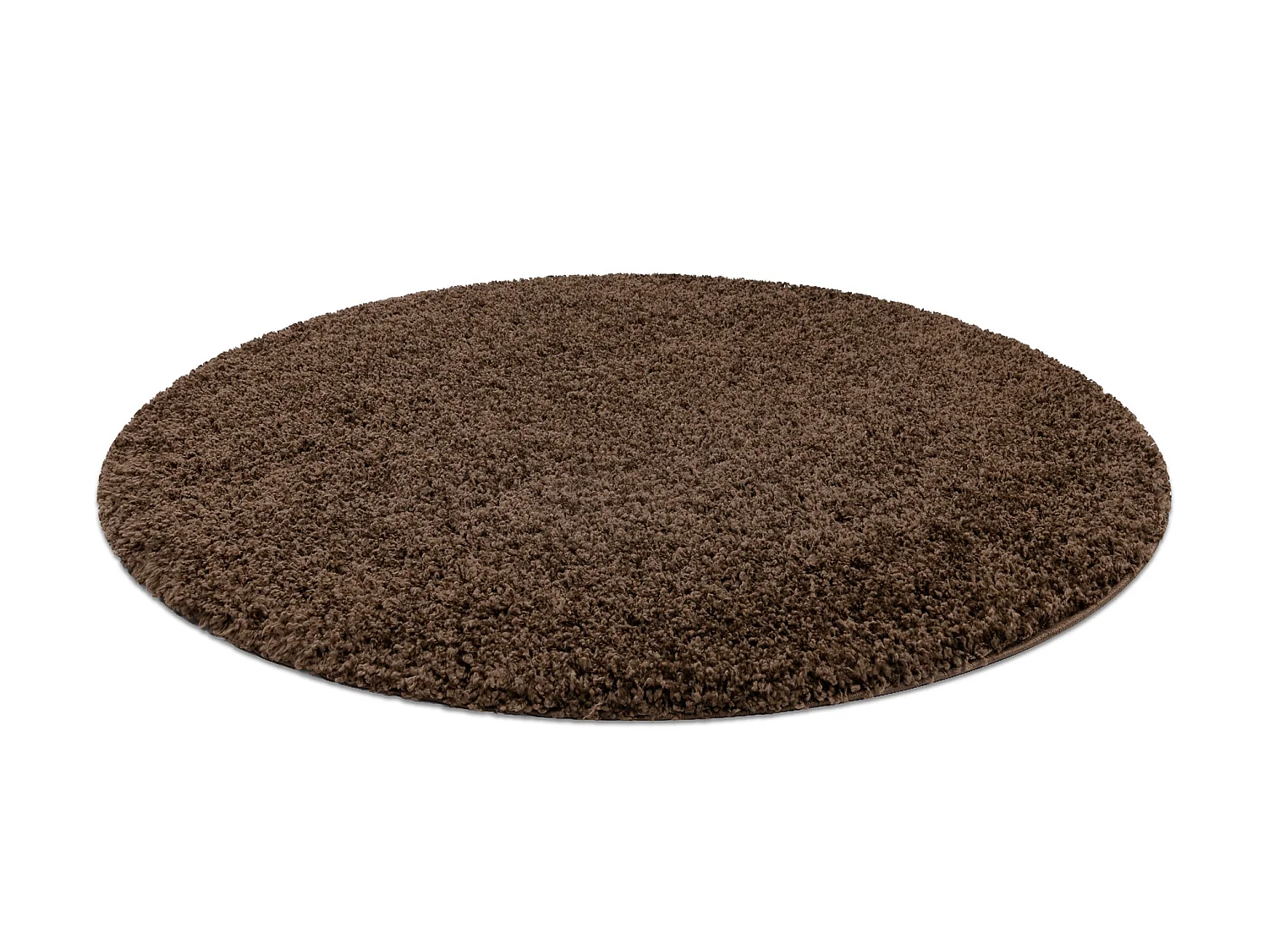 Tapijt SOFFI ROND shaggy 5cm bruin cercle 160 cm