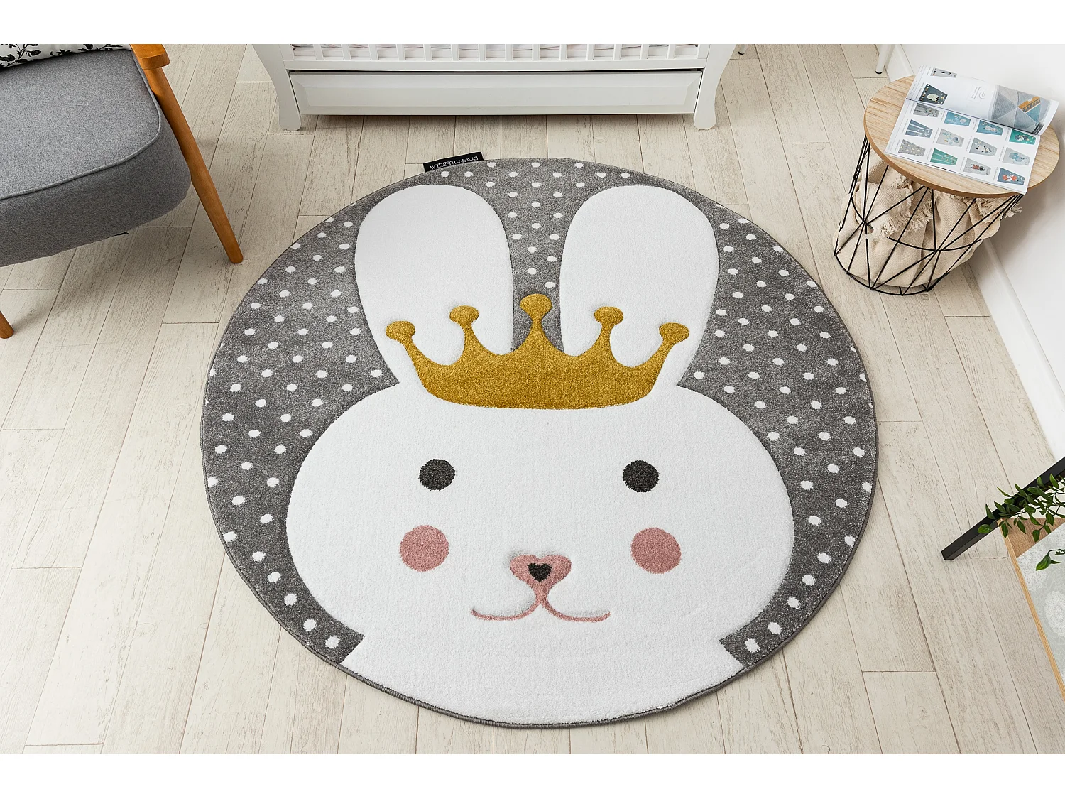 Tapis PETIT BUNNY PETIT LAPIN cercle gris cercle 140 cm