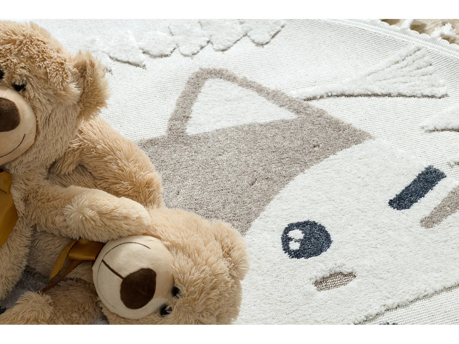 Teppich YOYO EY80 Kreis weiß / beige - Fuchs für Kinder, strukturell cercle 120 cm