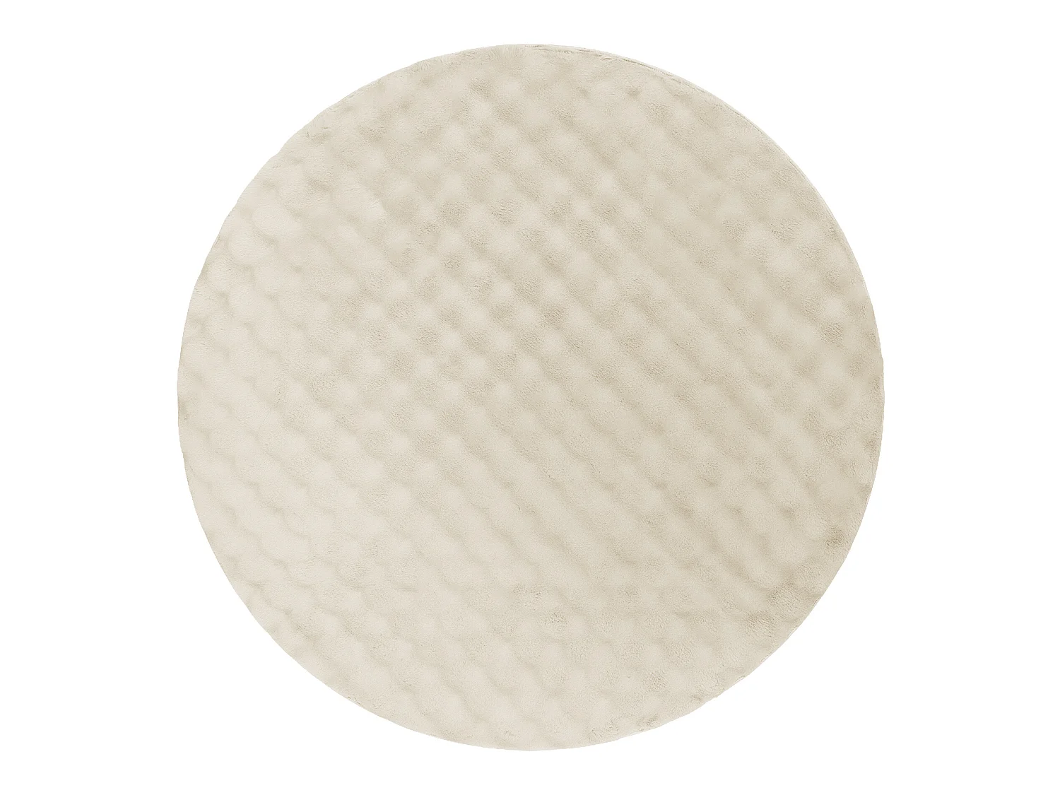 Tapis BUBBLE cercle ivoire 12 IMITATION DE FOURRURE DE LAPIN 3D struct cercle 160 cm