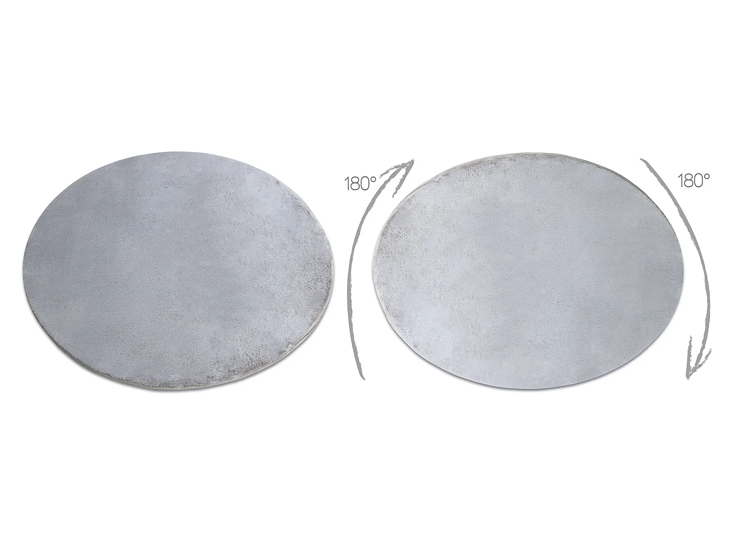 Modern wastapijt POSH cirkel shaggy, pluche, dik anti-slip grijs cercle 80 cm