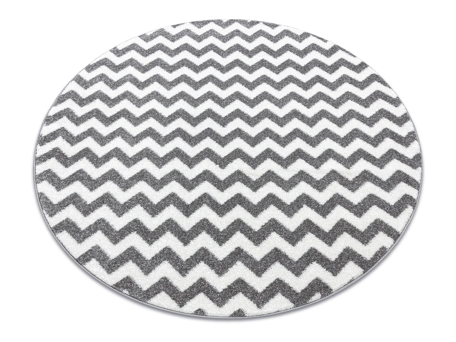 Tapijt SKETCH ROND - F561 grijs /wit - Zigzag cercle 100 cm