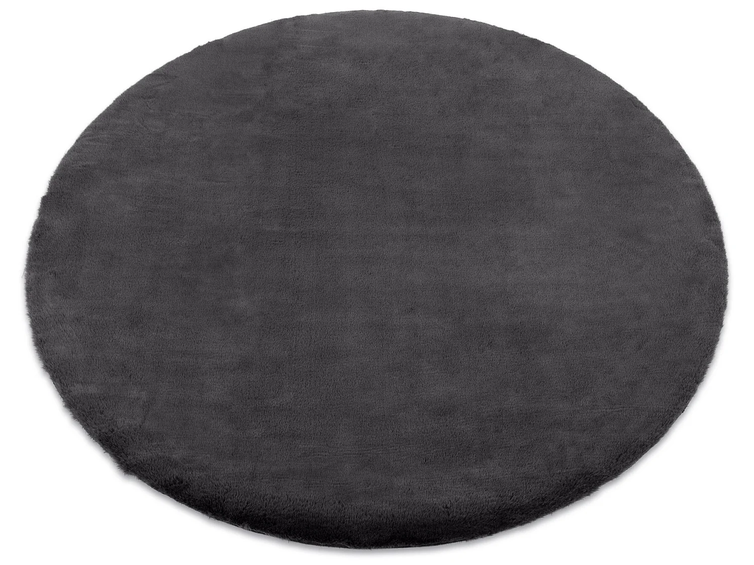 Tapijt BUNNY ROND anthracytkleuring IMITATIE konijnenvacht cercle 80 cm