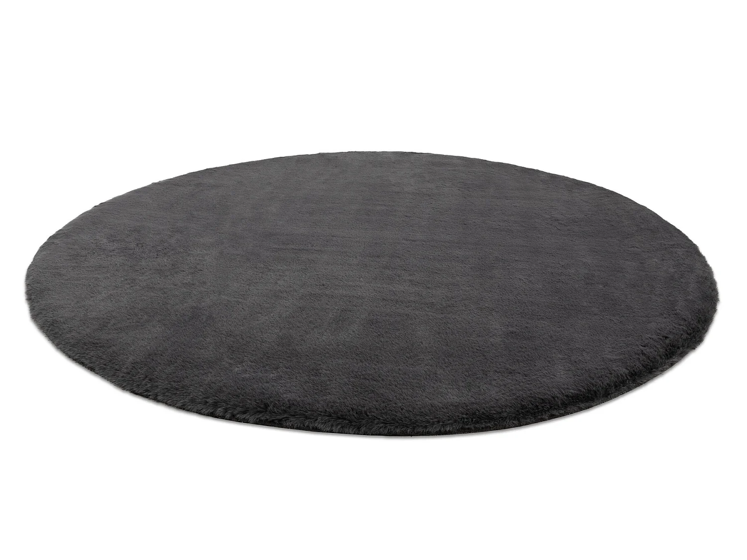 Tapijt BUNNY ROND anthracytkleuring IMITATIE konijnenvacht cercle 80 cm