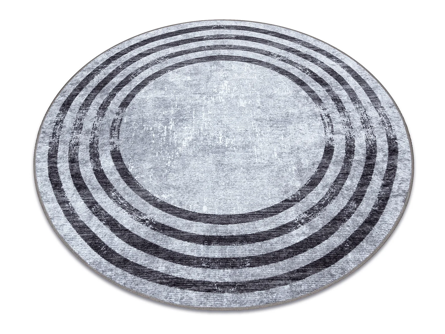 Tapis lavable MIRO 51231.806 cercle Lignes antidérapant - gris / noir cercle 80 cm