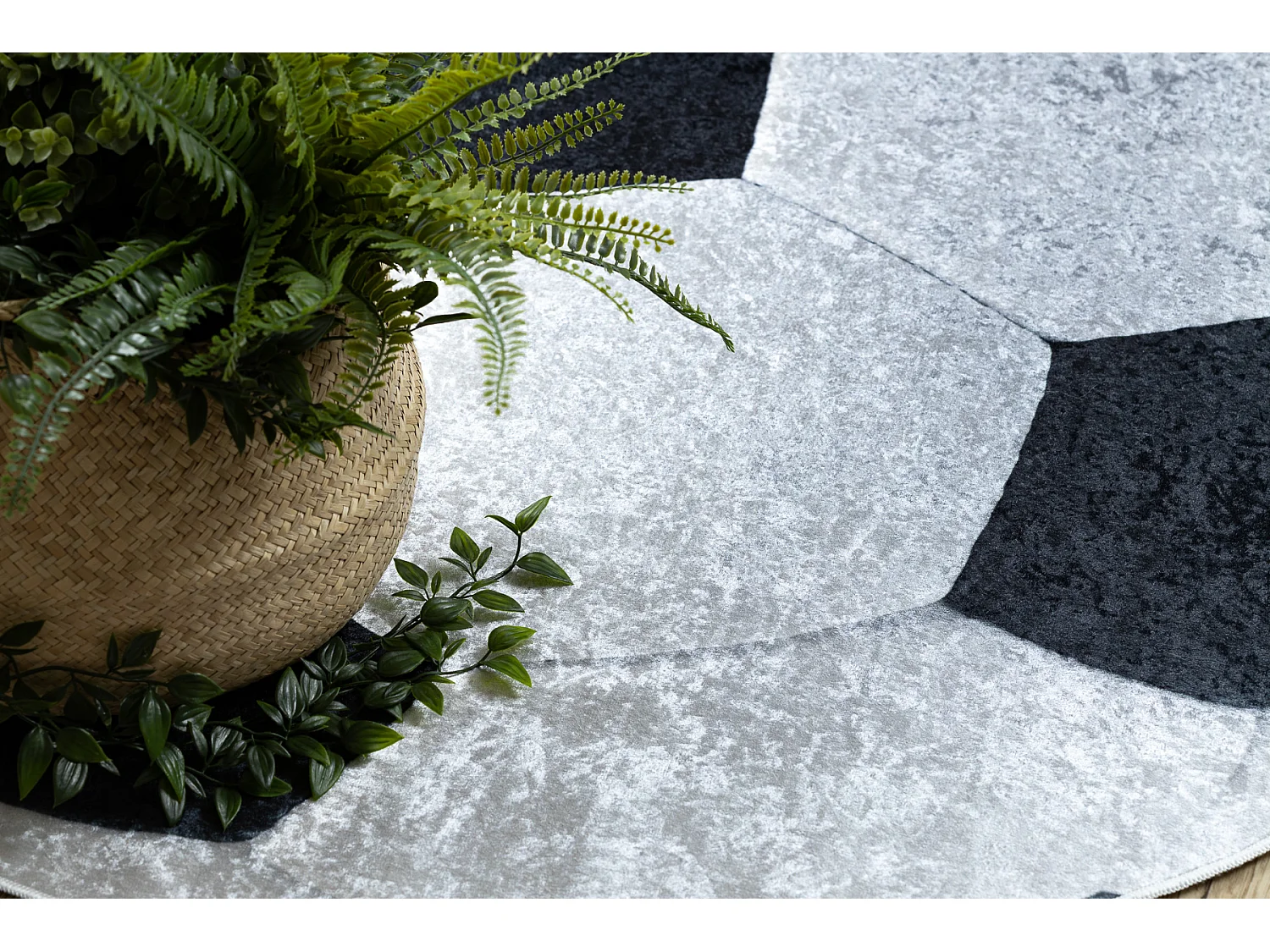 BAMBINO 2139 cirkel tapijt wasbaar - voetbal voor kinderen antislip -  cercle 80 cm