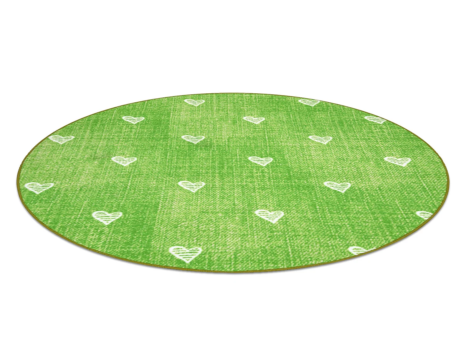 Tapijt voor kinderen HEARTS ROND Jeans gewreven , harten, kinderen - g cercle 133 cm