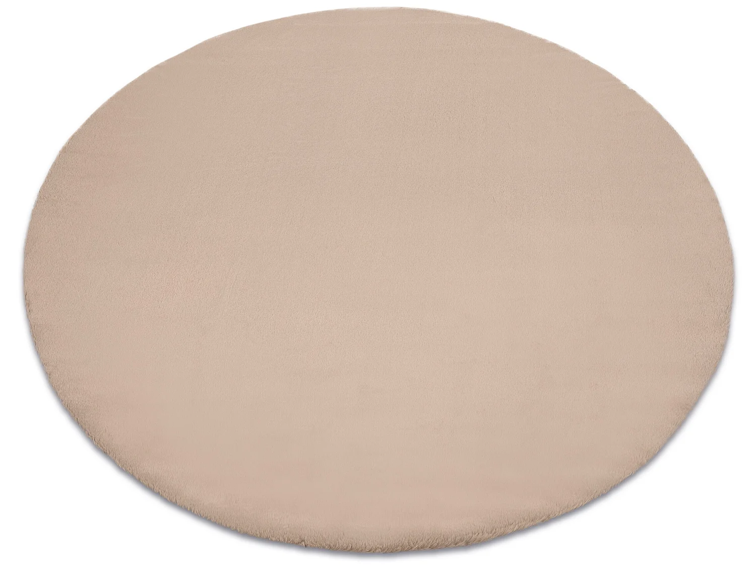 Tapis BUNNY cercle taupe beige IMITATION DE FOURRURE DE LAPIN cercle 140 cm