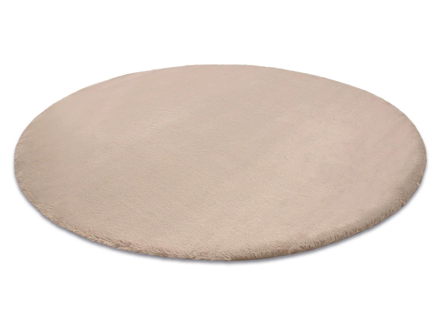 Alfombra BUNNY círculo beige Imitación de piel de conejo cercle 140 cm
