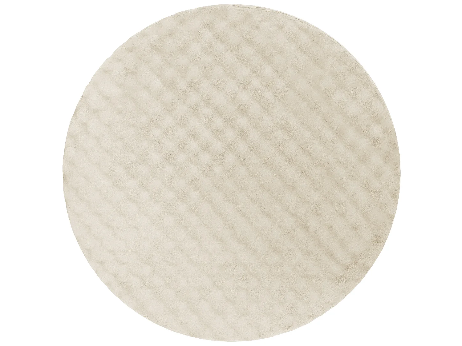 Tapis BUBBLE cercle ivoire 12 IMITATION DE FOURRURE DE LAPIN 3D struct cercle 200 cm