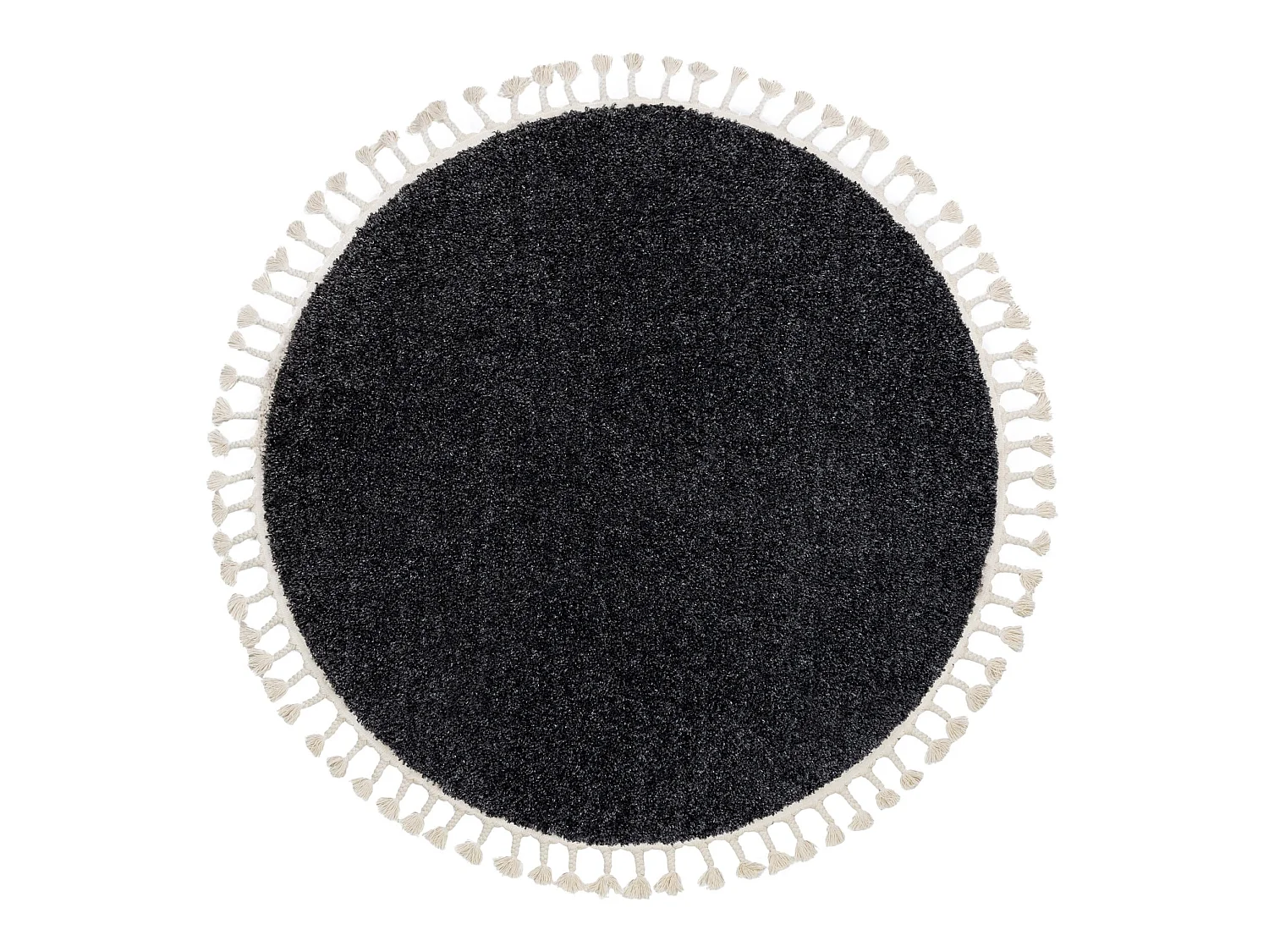 Tapijt BERBER 9000 ROND grijskleuringrand , Barber , marokkaanse shagg cercle 120 cm