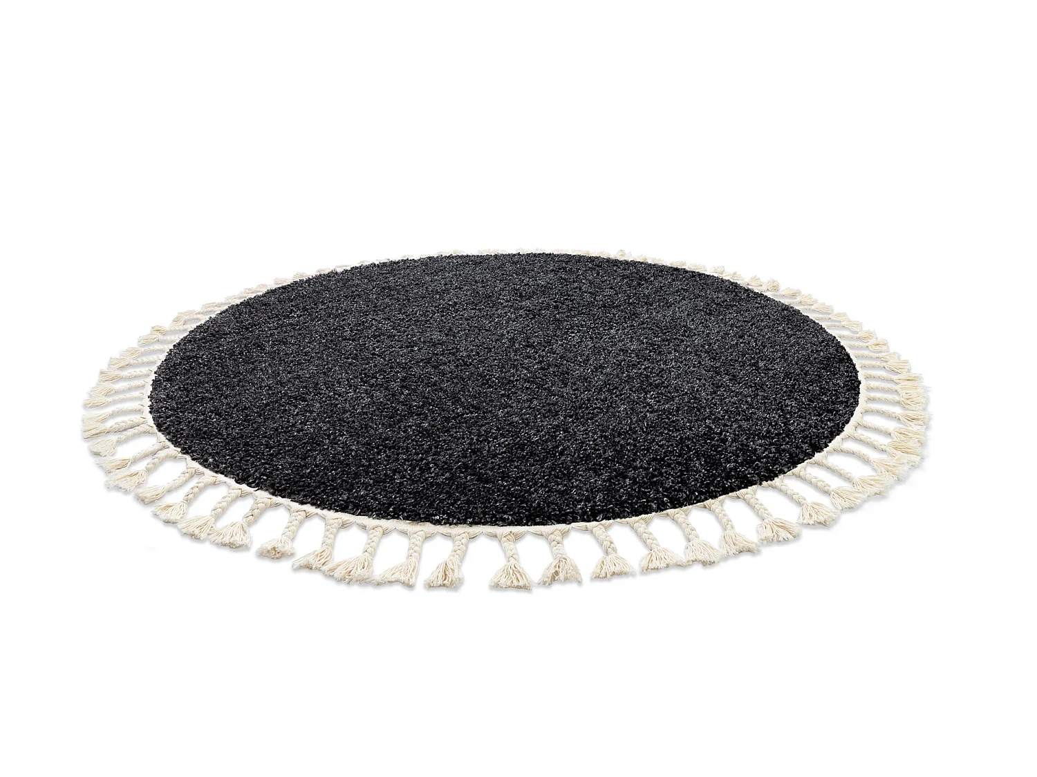 Tapijt BERBER 9000 ROND grijskleuringrand , Barber , marokkaanse shagg cercle 120 cm