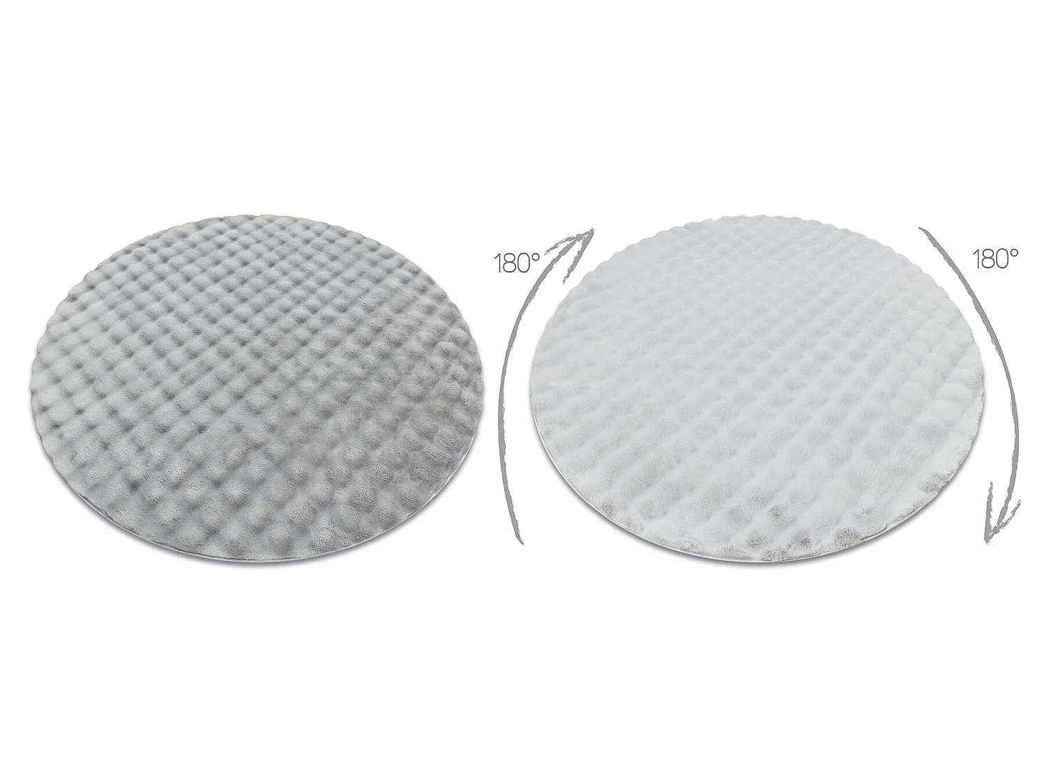 Tapis BUBBLE cercle argentin 21 IMITATION DE FOURRURE DE LAPIN 3D stru cercle 100 cm