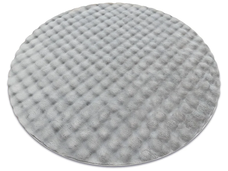 Teppich BUBBLE Kreis silber 21 IMITATION VON KANINCHENFELL 3D - strukt cercle 100 cm
