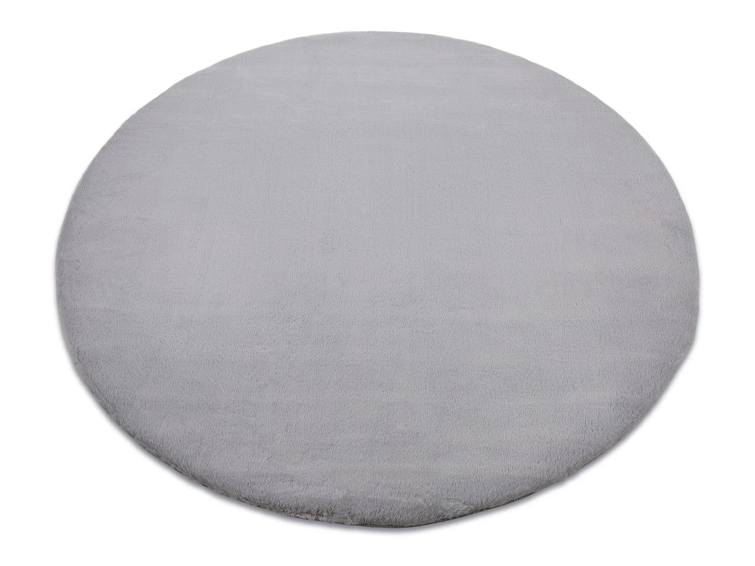 Tapijt BUNNY ROND zilver IMITATIE konijnenvacht cercle 80 cm