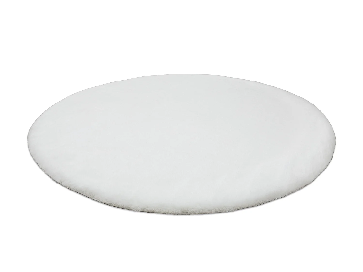 Tapis BUNNY cercle blanc IMITATION DE FOURRURE DE LAPIN cercle 120 cm
