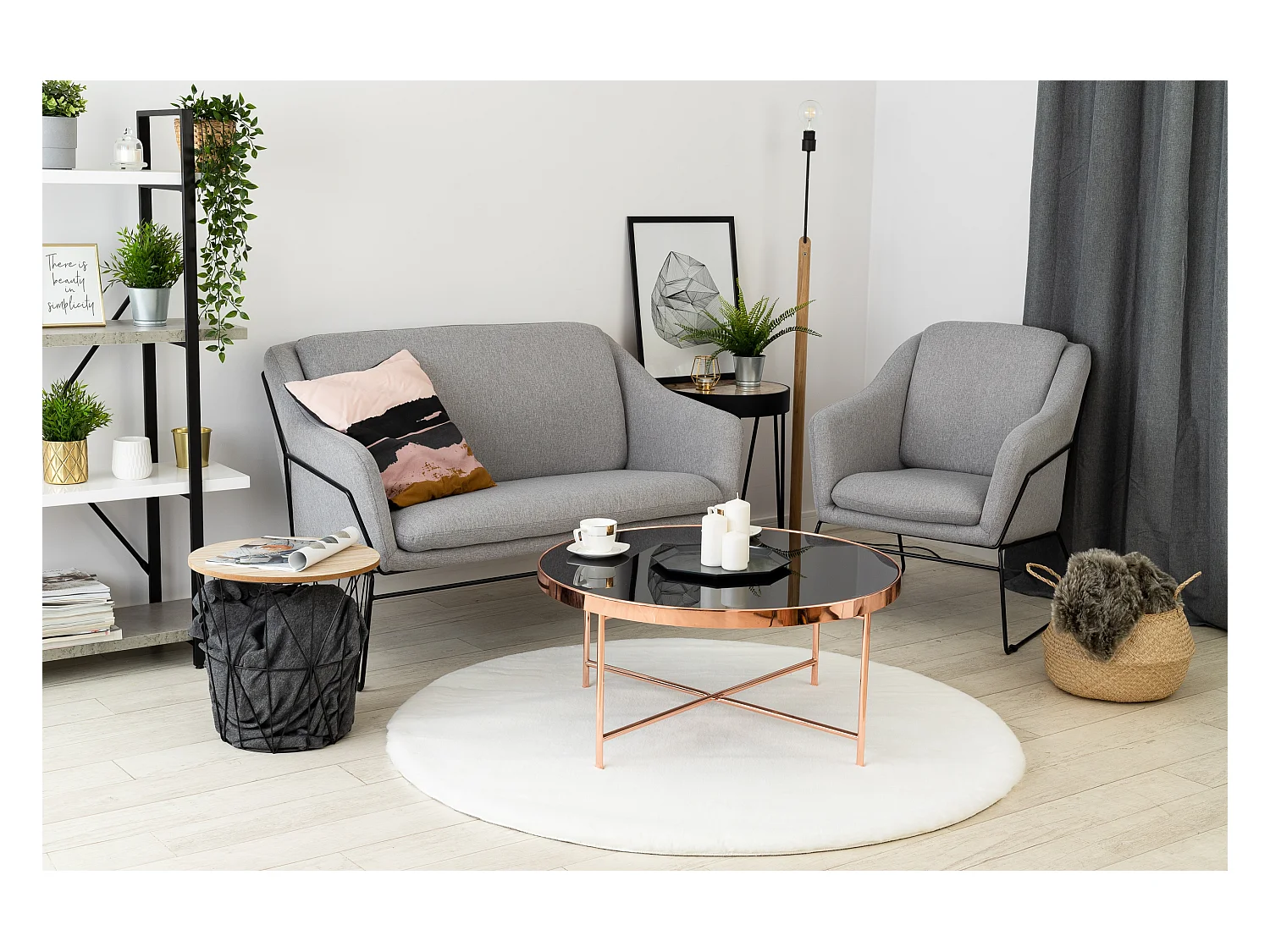 Tapis BUNNY cercle blanc IMITATION DE FOURRURE DE LAPIN cercle 120 cm