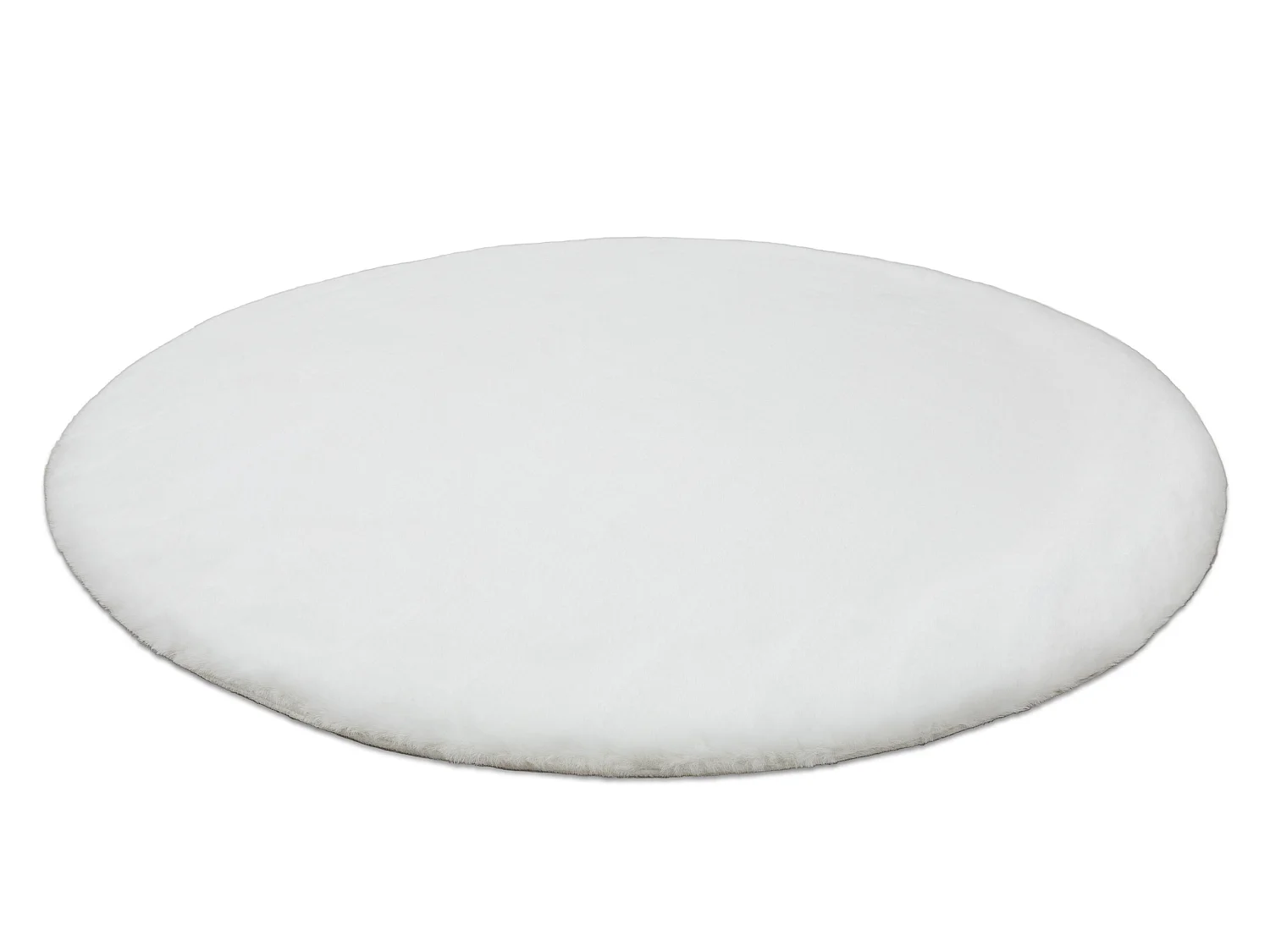 Tapis BUNNY cercle blanc IMITATION DE FOURRURE DE LAPIN cercle 120 cm