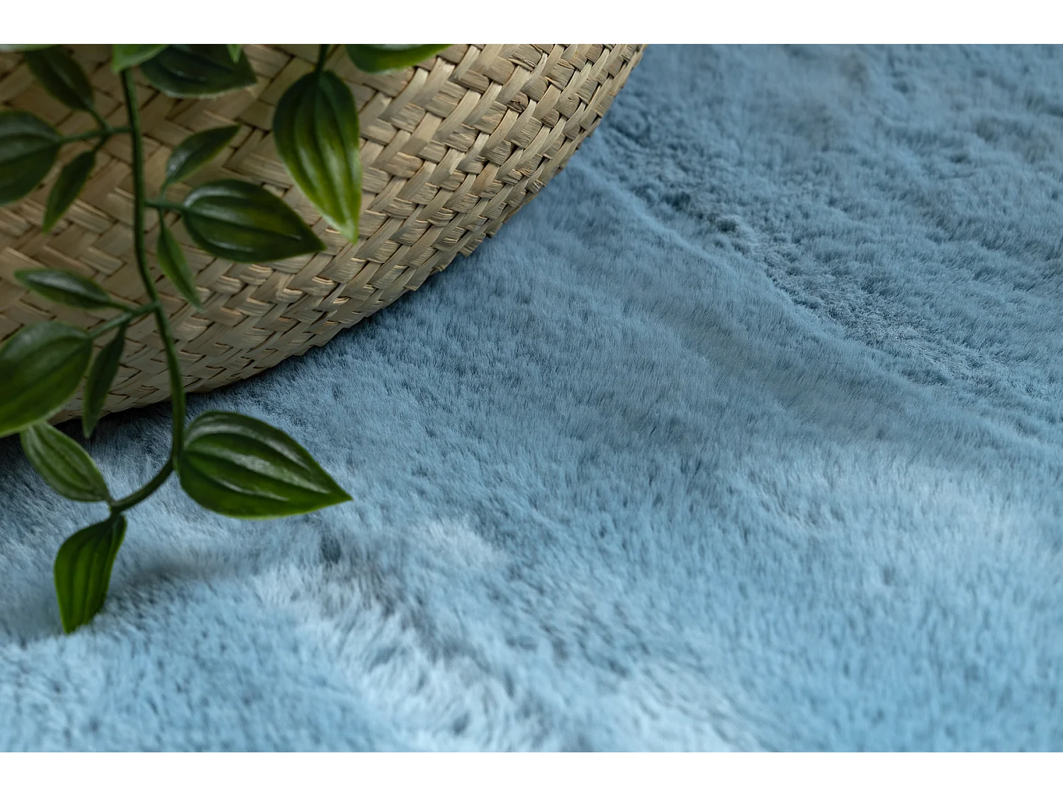 Modern wastapijt POSH cirkel shaggy, pluche, dik anti-slip blauw  cercle 80 cm