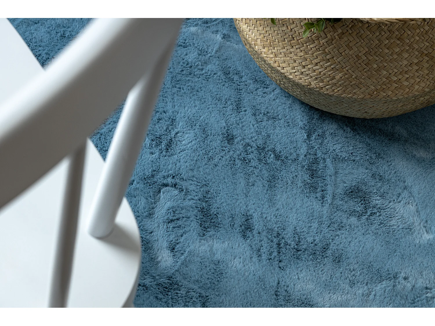 Modern wastapijt POSH cirkel shaggy, pluche, dik anti-slip blauw  cercle 80 cm