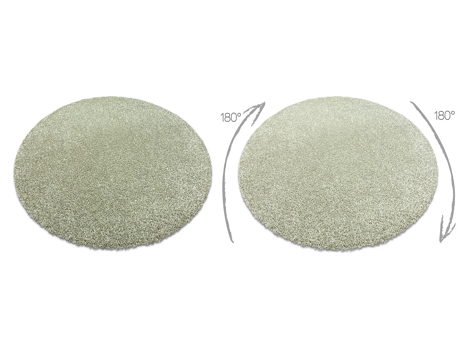 Modern Tapijt Wasbaar ILDO 71181044 ROND olijf groen  cercle 120 cm