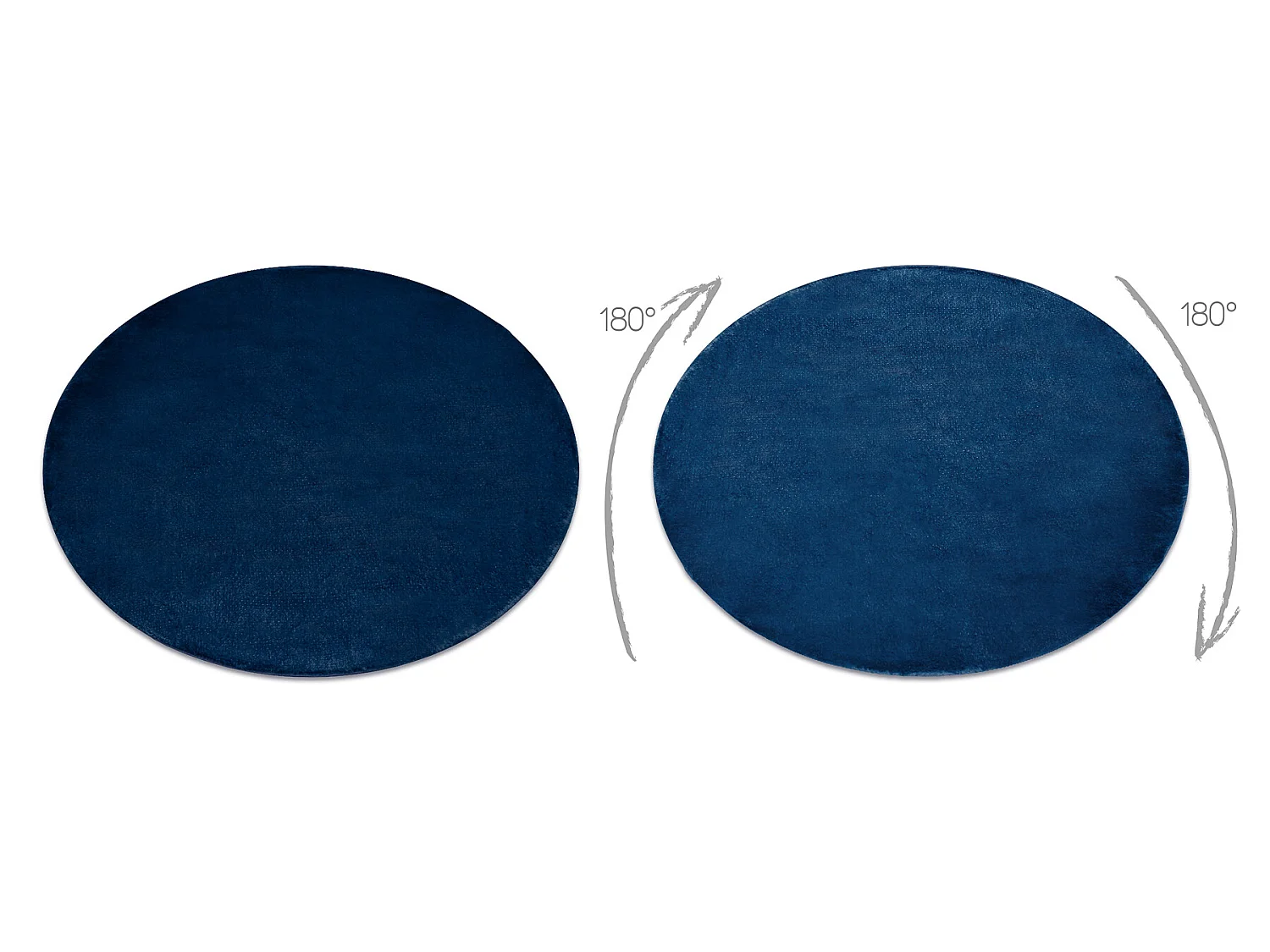 Modern wastapijt POSH cirkel shaggy, pluche, dik anti-slip marineblauw cercle 80 cm
